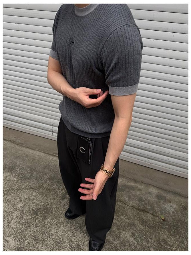 Mall Quality Relaxed Minimal Crew Neck Unisex Grey Short Sleeve T-Shirts