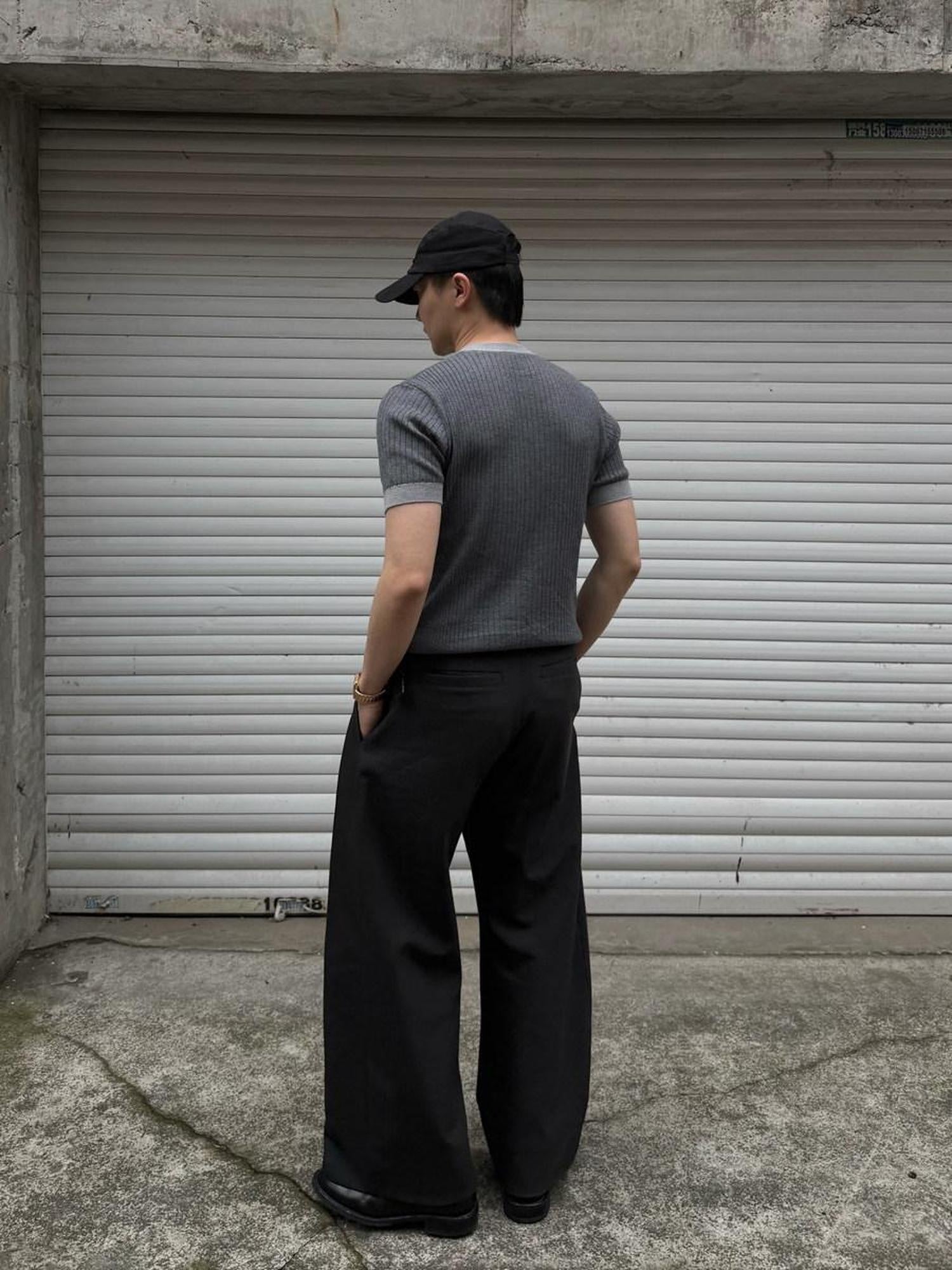 Mall Quality Relaxed Minimal Crew Neck Unisex Grey Short Sleeve T-Shirts