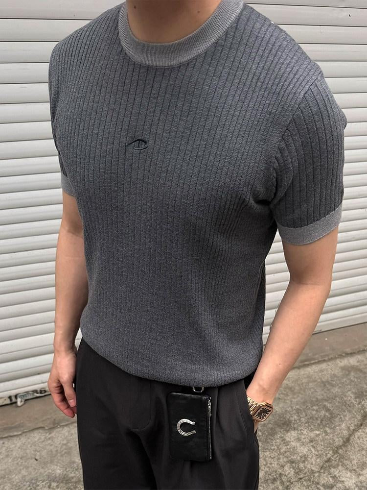 Mall Quality Relaxed Minimal Crew Neck Unisex Grey Short Sleeve T-Shirts