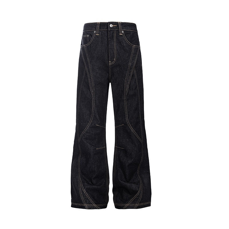 CATSSTAC_Mid_Low_Waist_Loose_Straight_Black_Youth_Casual_Zipper_Fly_Straight_Leg_Jeans_MISSTT