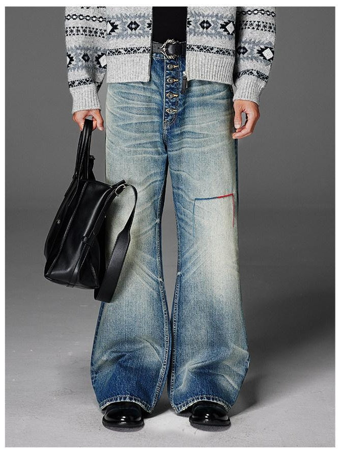 CATSSTAC Mid Rise Five Button Casual Blue Jeans For Young Commuters Straight Leg Jeans