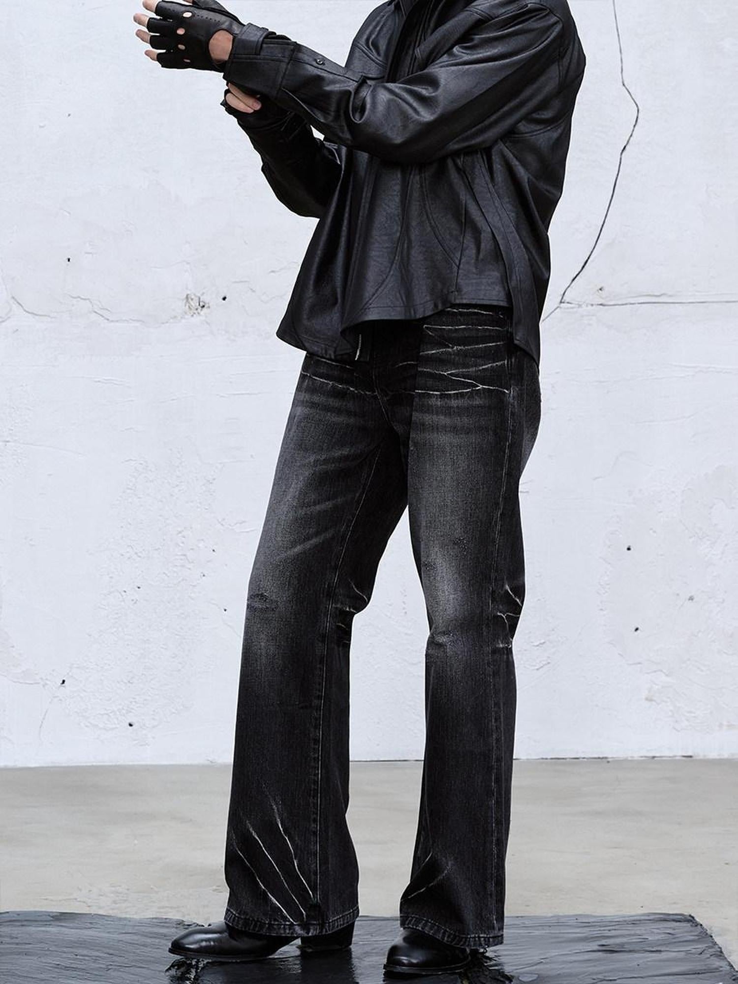 CATSSTAC Mid Rise Non Stretch Black Slim Straight Fit Women Versatile Straight Leg Jeans