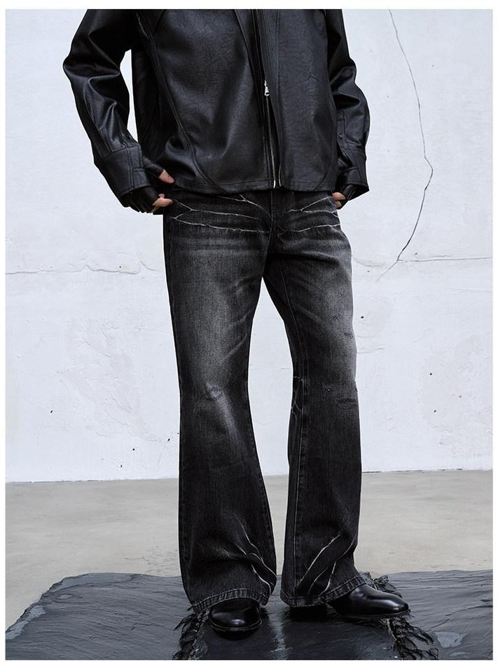 CATSSTAC Mid Rise Non Stretch Black Slim Straight Fit Women Versatile Straight Leg Jeans