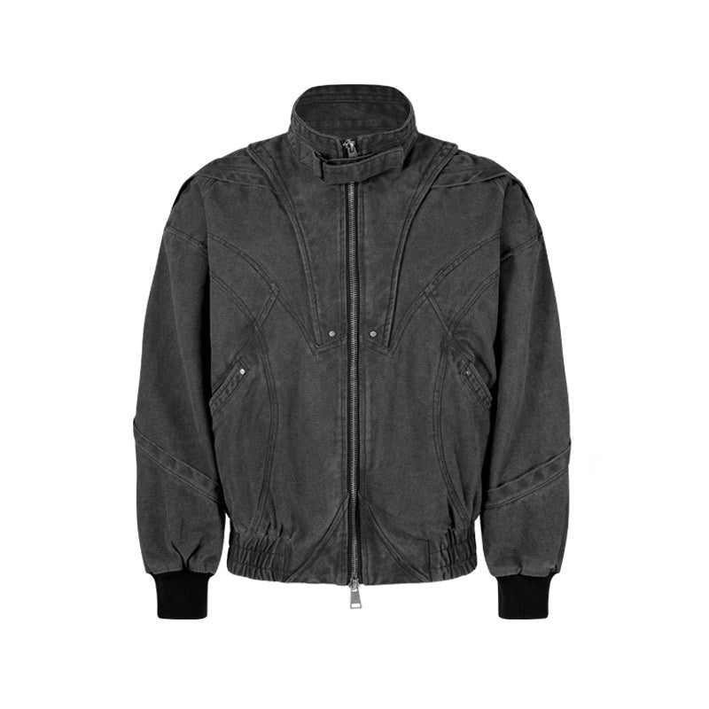 CATSSTAC_Oversized_Stand_Collar_Youthful_Casual_Long_Sleeve_Black_Brown_Cropped_Jackets_MISSTT
