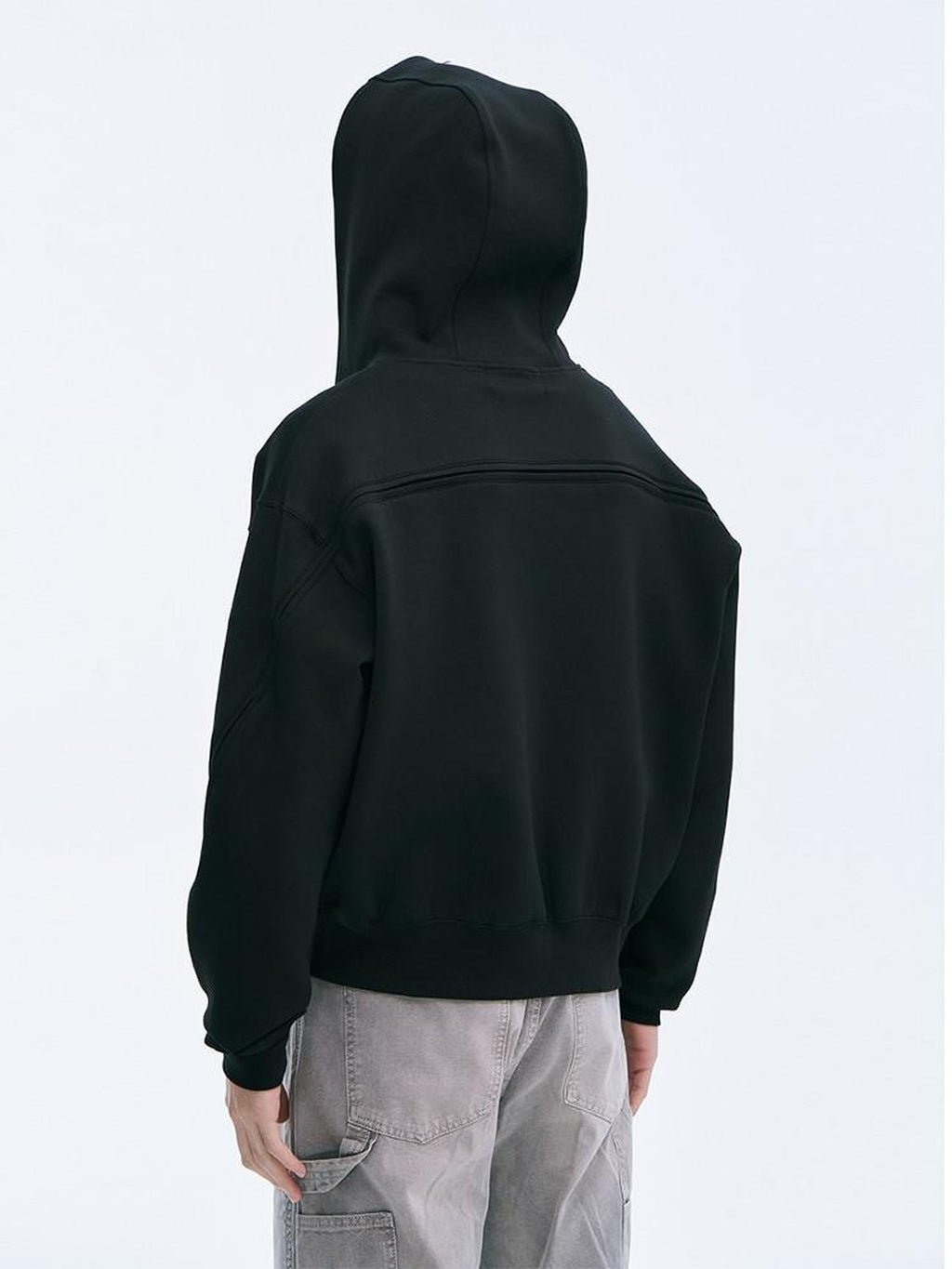CATSSTAC Oversized Zip Up Street Style Loose Fit Youth Black Gray Hoodie
