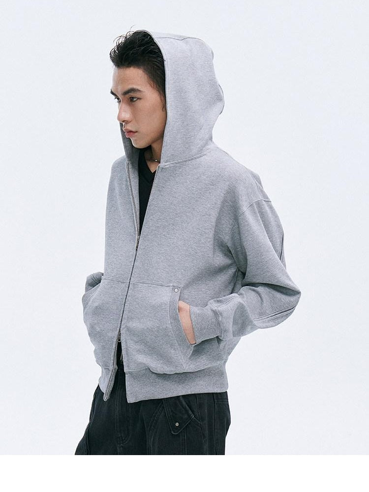 CATSSTAC Oversized Zip Up Street Style Loose Fit Youth Black Gray Hoodie