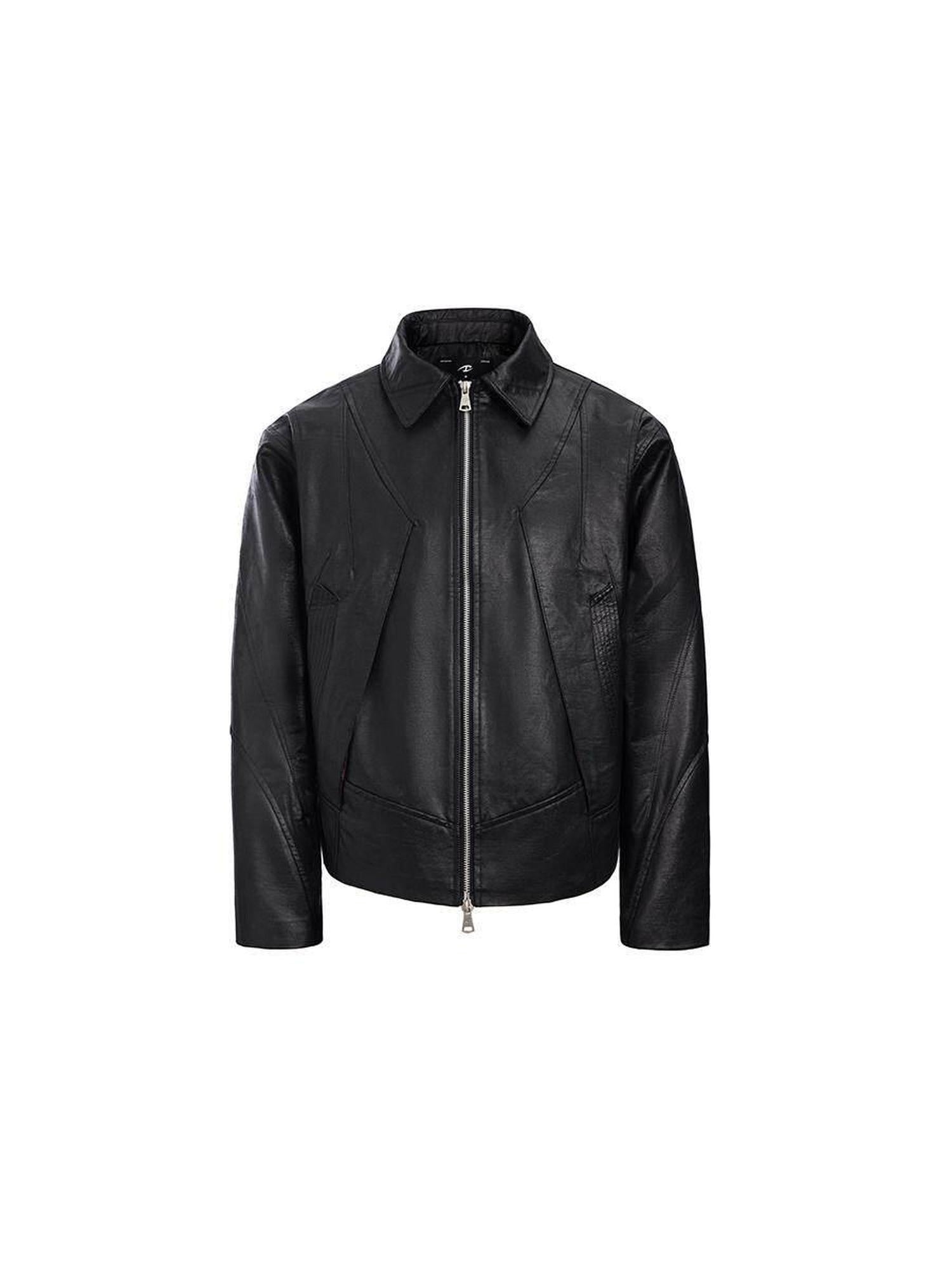 CATSSTAC Premium Black Oversized Lapel Long Sleeve Youth Trendy Street Leather Jackets