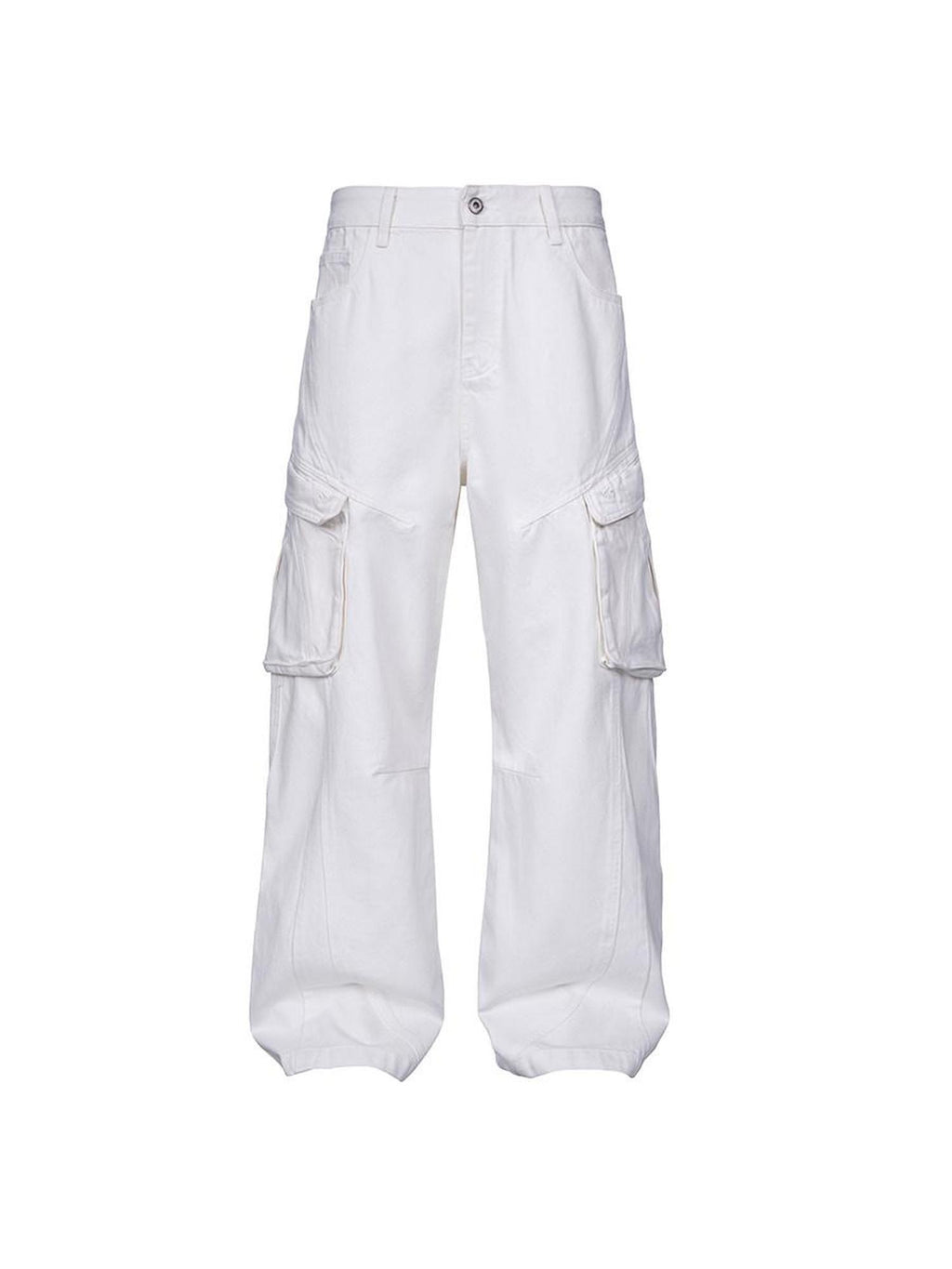 CATSSTAC Premium Cotton Anti Pilling Casual Straight Cut Youth White Straight Leg Jeans