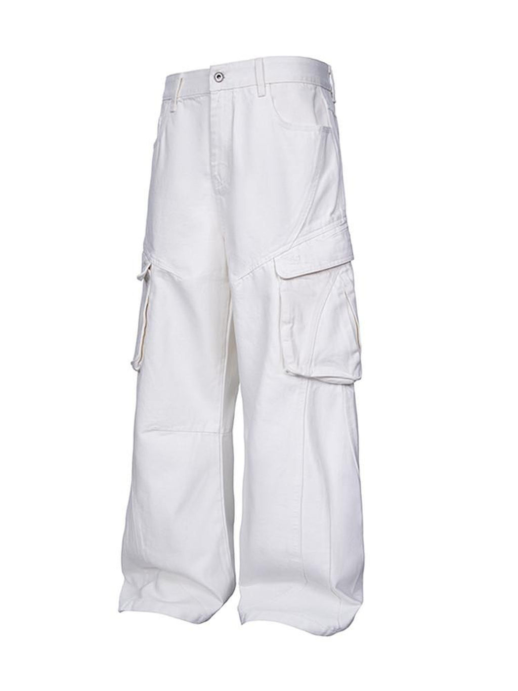 CATSSTAC Premium Cotton Anti Pilling Casual Straight Cut Youth White Straight Leg Jeans