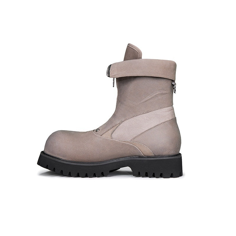 CATSSTAC_Premium_Cowhide_Zip_Eva_Sole_Pigskin_Lined_Youth_Casual_High-Top_Leather_Boots_MISSTT