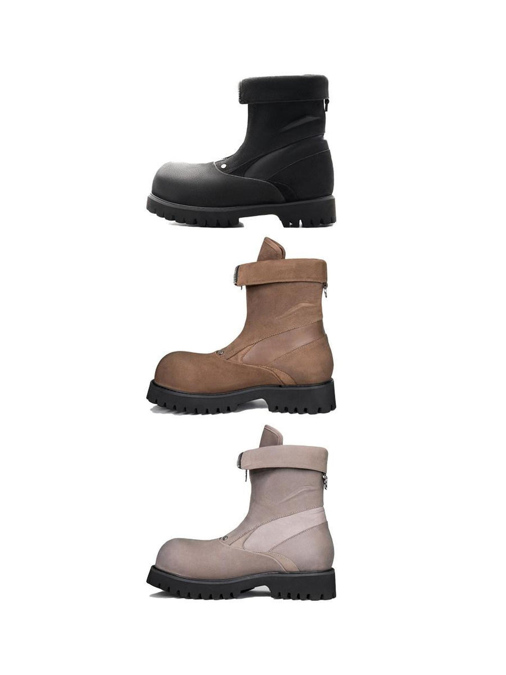 CATSSTAC Premium Cowhide Zip Eva Sole Pigskin Lined Youth Casual High-Top Leather Boots