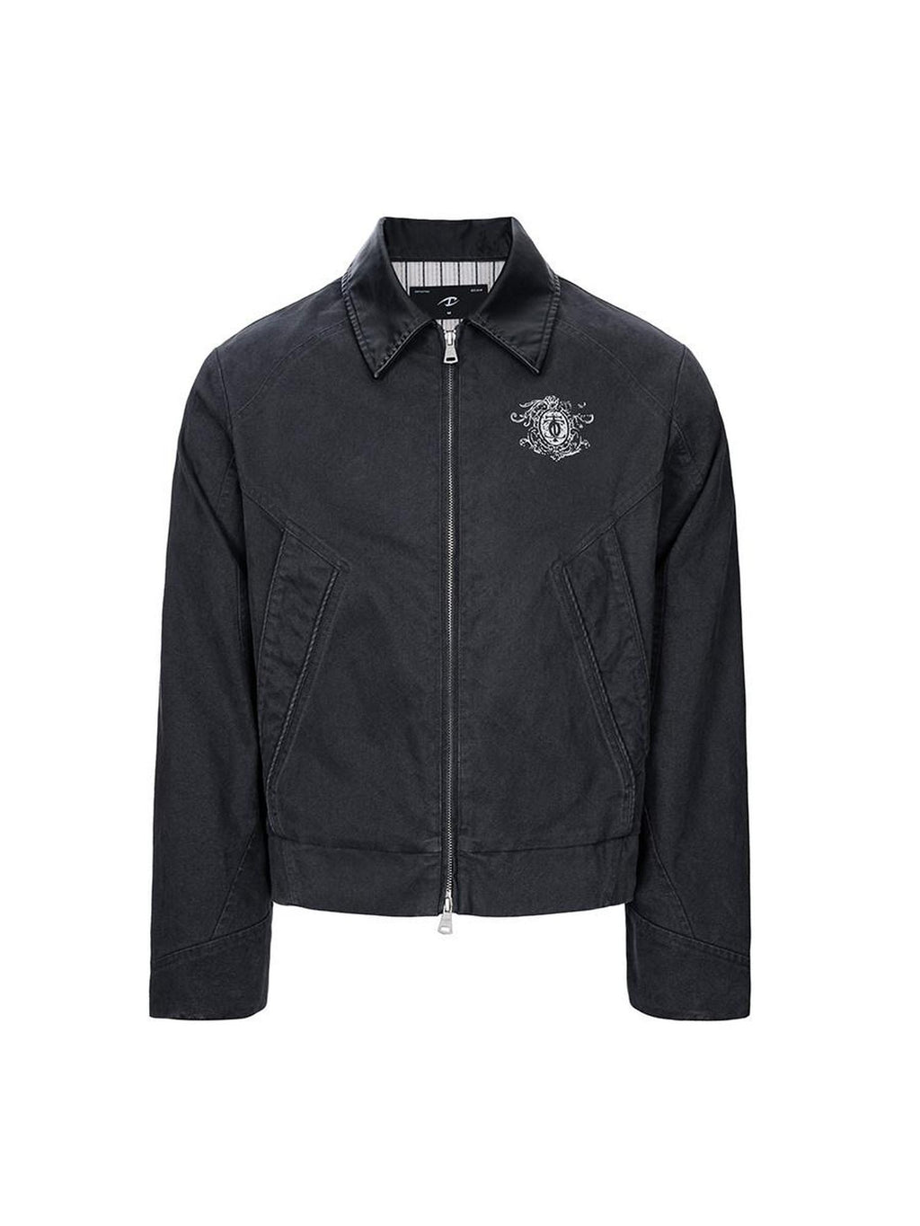 CATSSTAC Premium Sheepskin Relaxed Fit Lapel Zip Unisex Black Jackets