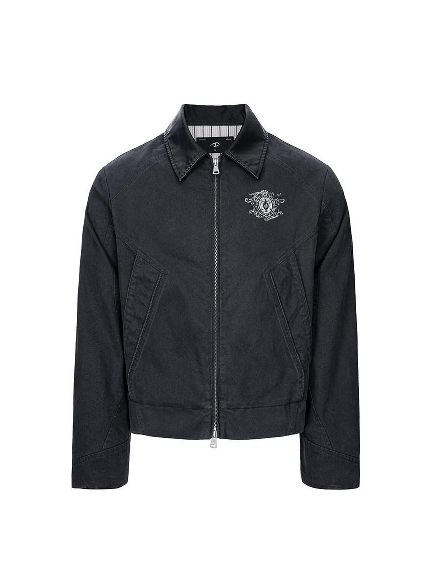 CATSSTAC Premium Sheepskin Relaxed Fit Lapel Zip Unisex Black Jackets