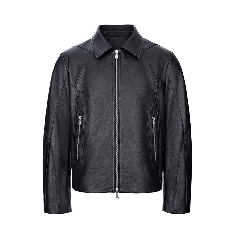 CATSSTAC_Premium_Top_Grain_Cowhide_Loose_Fit_Lapel_Zipper_Unisex_Black_Leather_Jackets_MISSTT