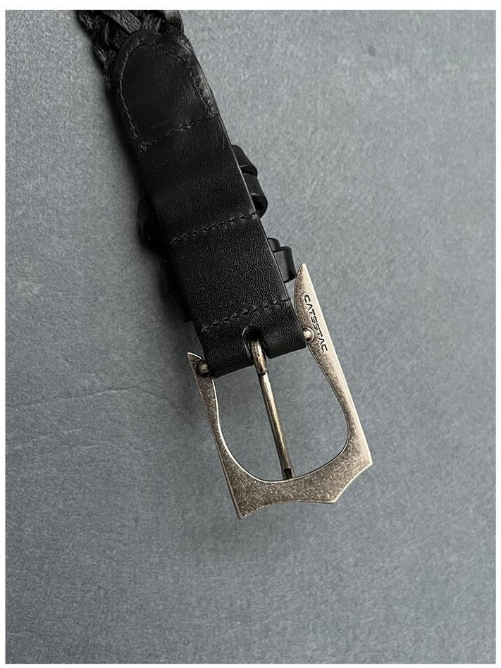 CATSSTAC Premium Top Grain Cowhide Versatile Classic Black For Young Men Leather Belts