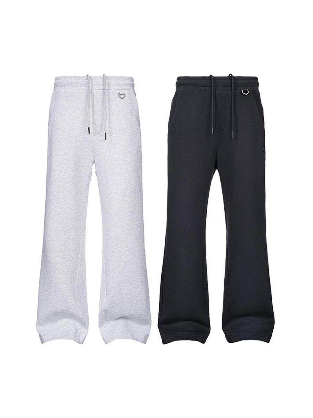 CATSSTAC Quick Dry Structured Loose Fit Drawstring Casual Black Grey Wide Leg Pants