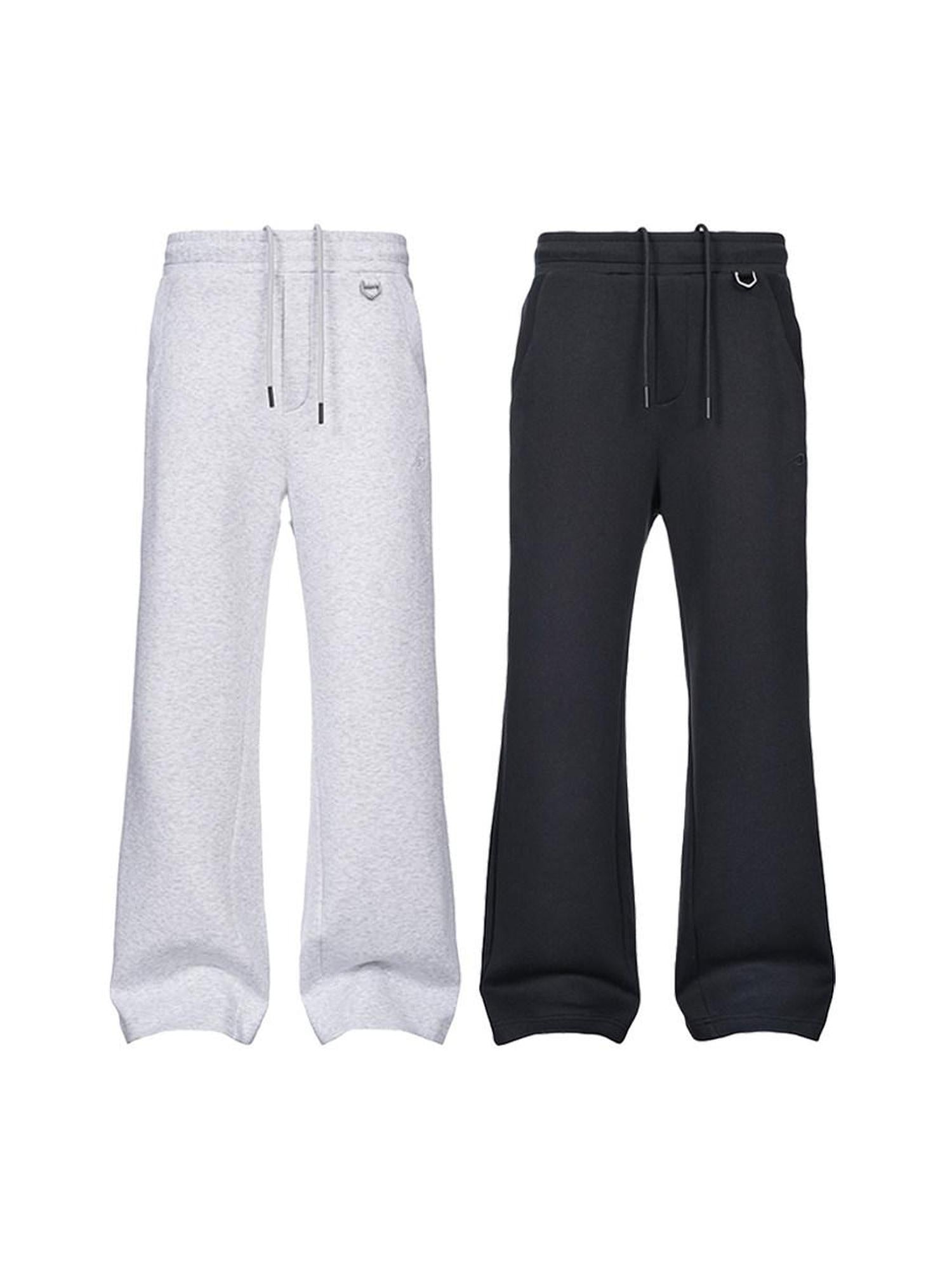 CATSSTAC Quick Dry Structured Loose Fit Drawstring Casual Black Grey Wide Leg Pants
