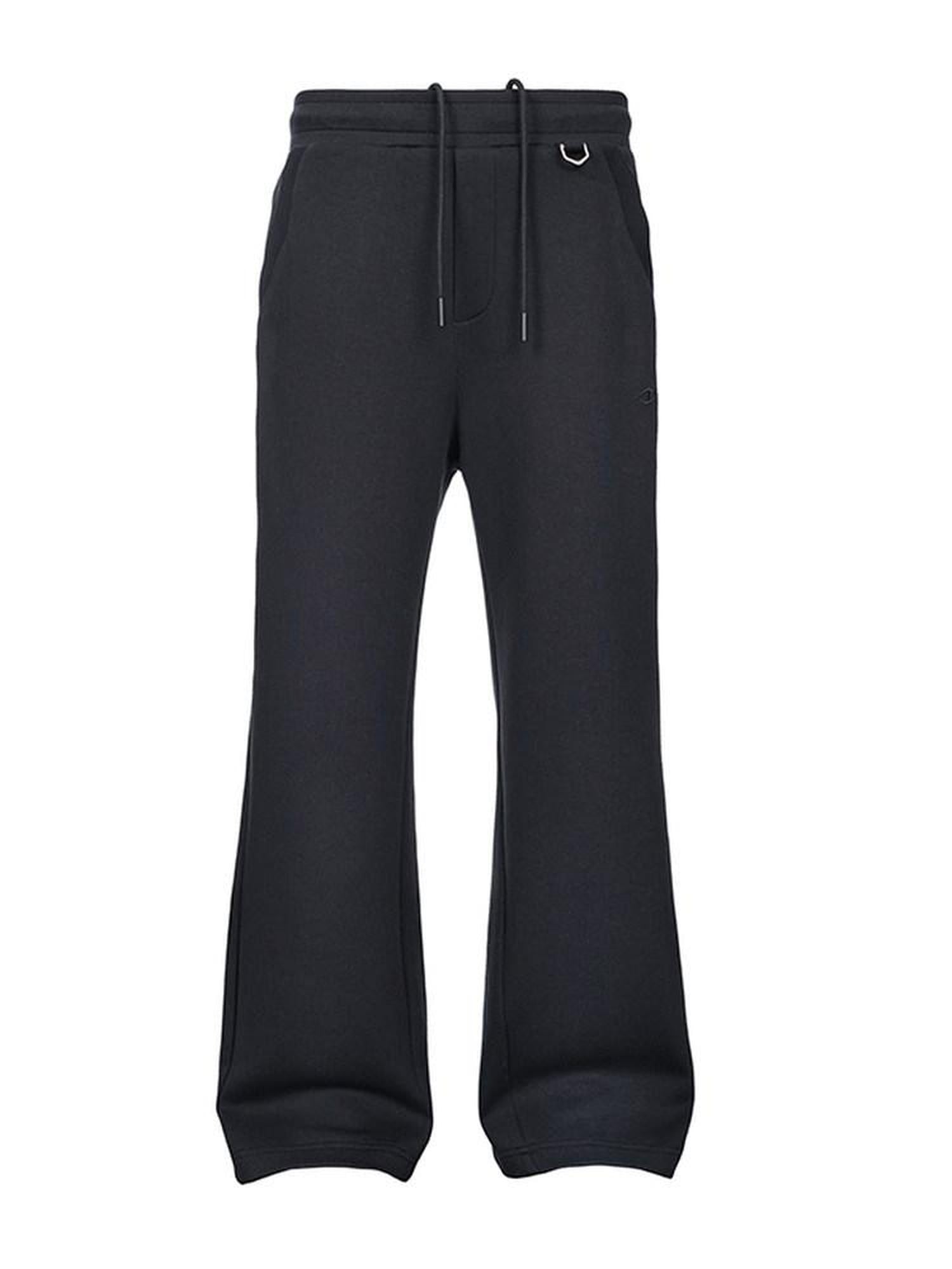 CATSSTAC Quick Dry Structured Loose Fit Drawstring Casual Black Grey Wide Leg Pants