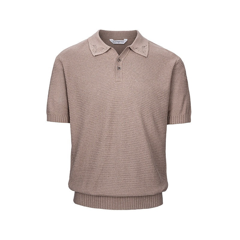 CATSSTAC_Relaxed_Casual_Polo_Collar_Unisex_Duan_Yu_Print_Short_Sleeve_T-Shirts_MISSTT