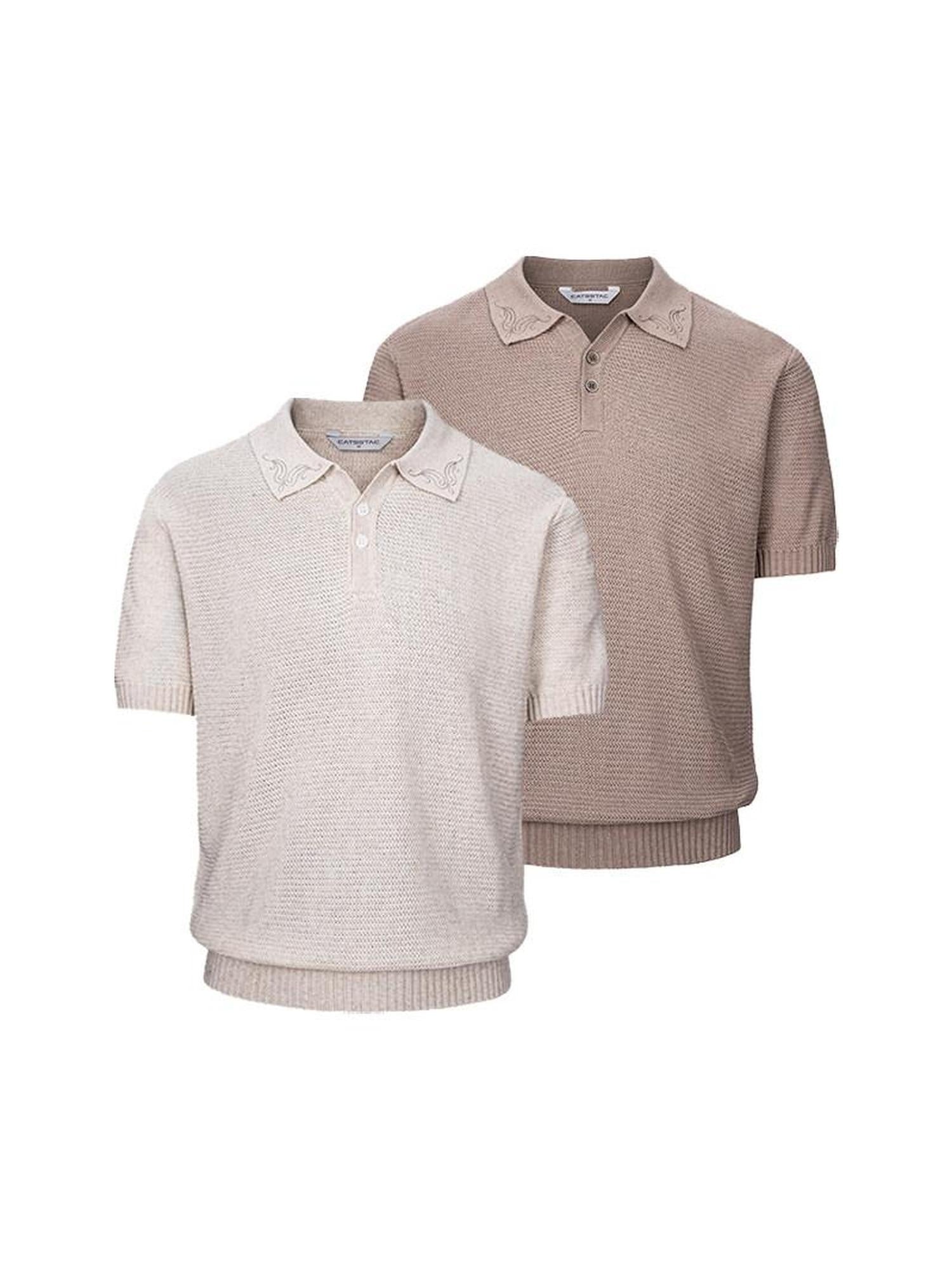 CATSSTAC Relaxed Casual Polo Collar Unisex Duan Yu Print Short Sleeve T-Shirts