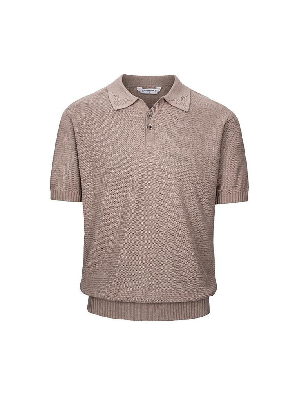 CATSSTAC Relaxed Casual Polo Collar Unisex Duan Yu Print Short Sleeve T-Shirts