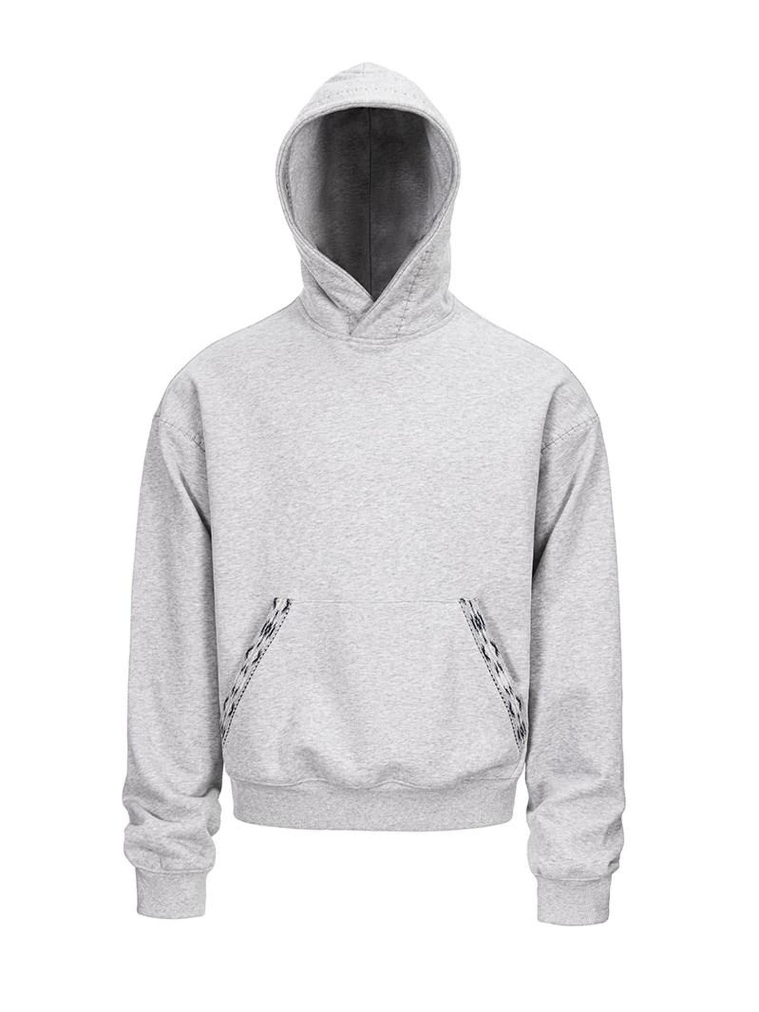 CATSSTAC Relaxed Fit Drop Shoulder Pullover With Kangaroo Pocket Unisex Casual Black Gray Hoodie