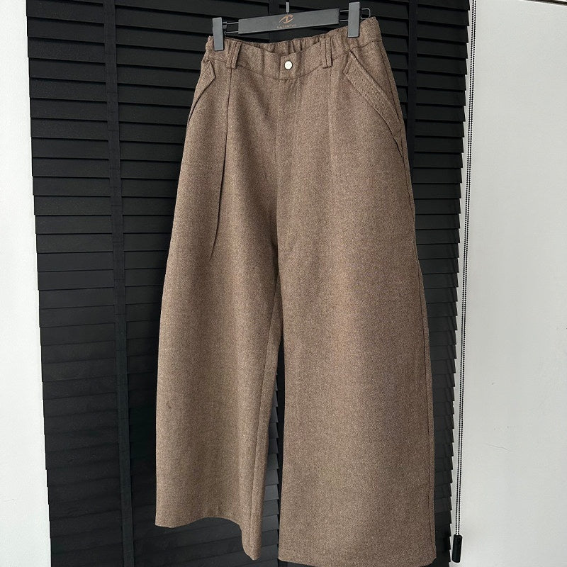 CATSSTAC_Relaxed_Loose_Fit_Cool_Youthful_Casual_Solid_Grey_Brown_Wide_Leg_Pants_MISSTT