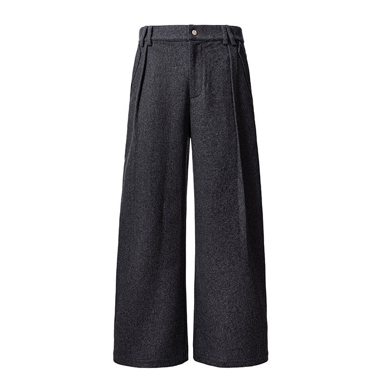 CATSSTAC_Relaxed_Loose_Fit_Cool_Youthful_Casual_Solid_Grey_Brown_Wide_Leg_Pants_MISSTT