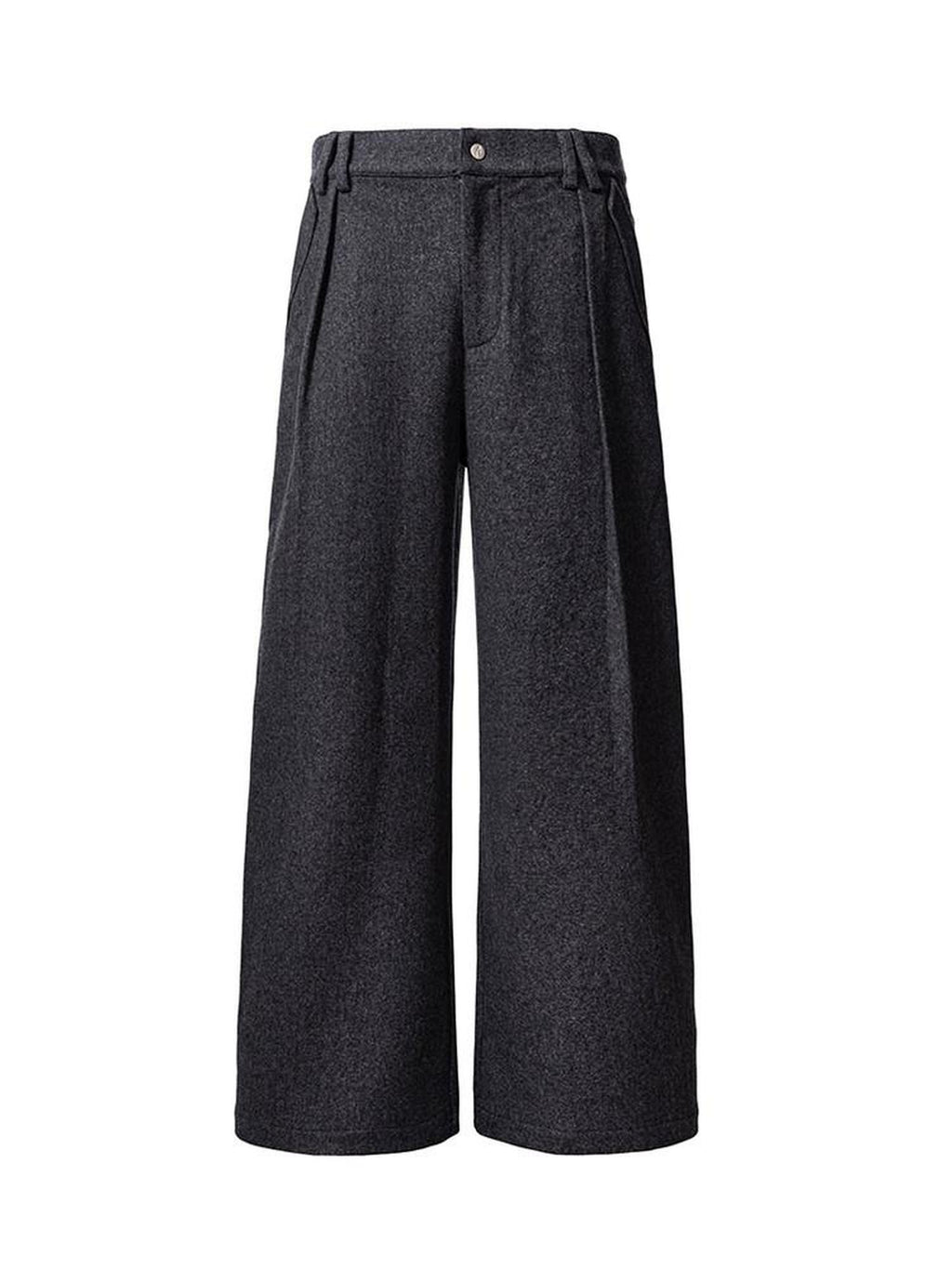 CATSSTAC Relaxed Loose Fit Cool Youthful Casual Solid Grey Brown Wide Leg Pants