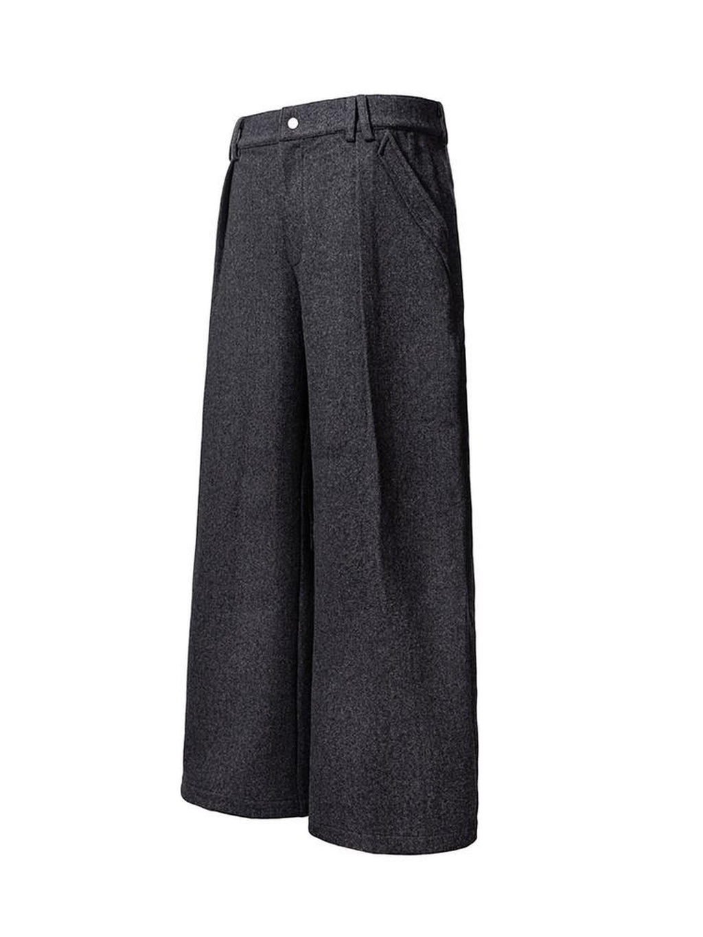 CATSSTAC Relaxed Loose Fit Cool Youthful Casual Solid Grey Brown Wide Leg Pants