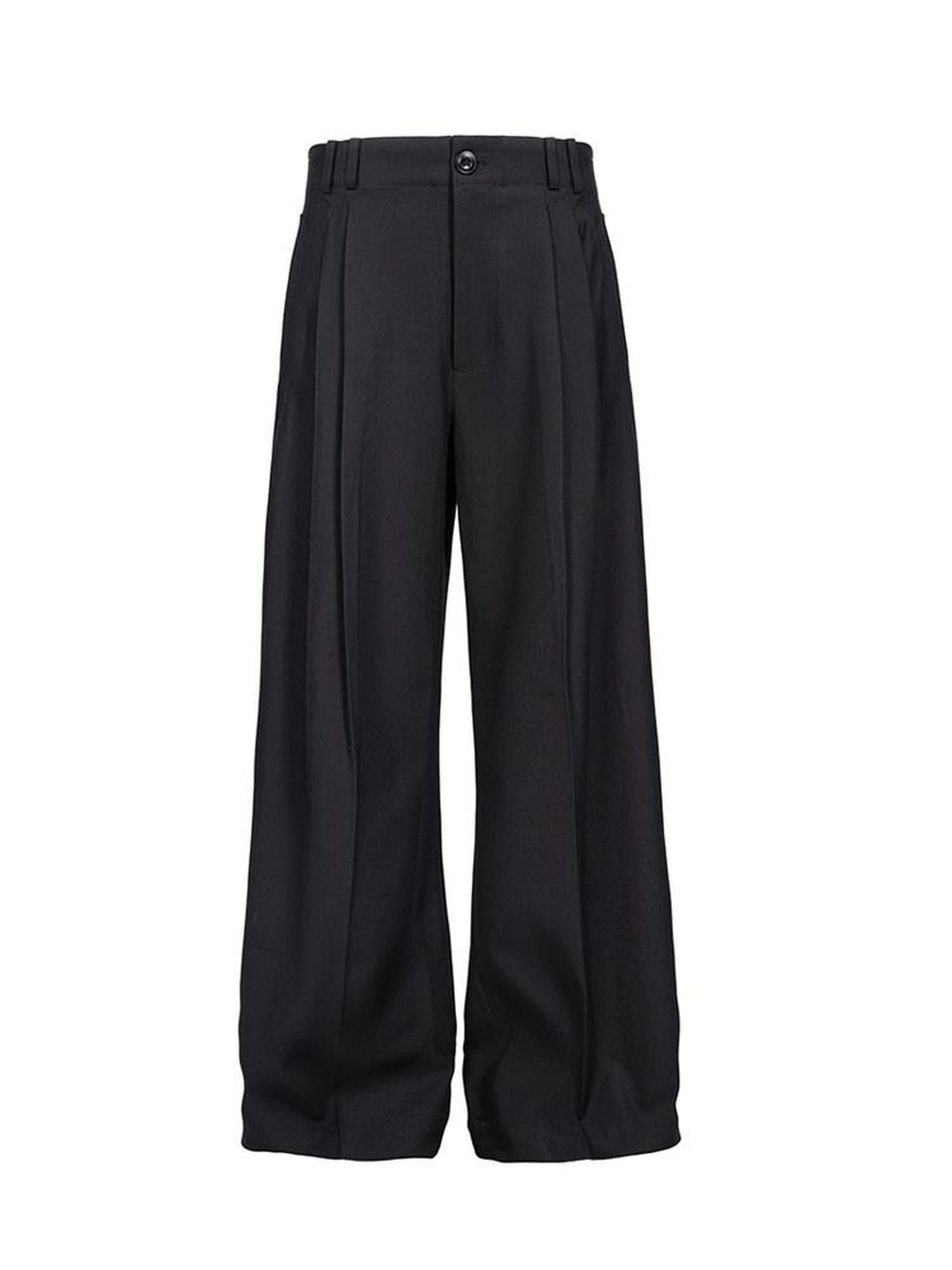 CATSSTAC Sleek Cool Minimal Straight Fit Casual Youth Black Solid Straight Pants