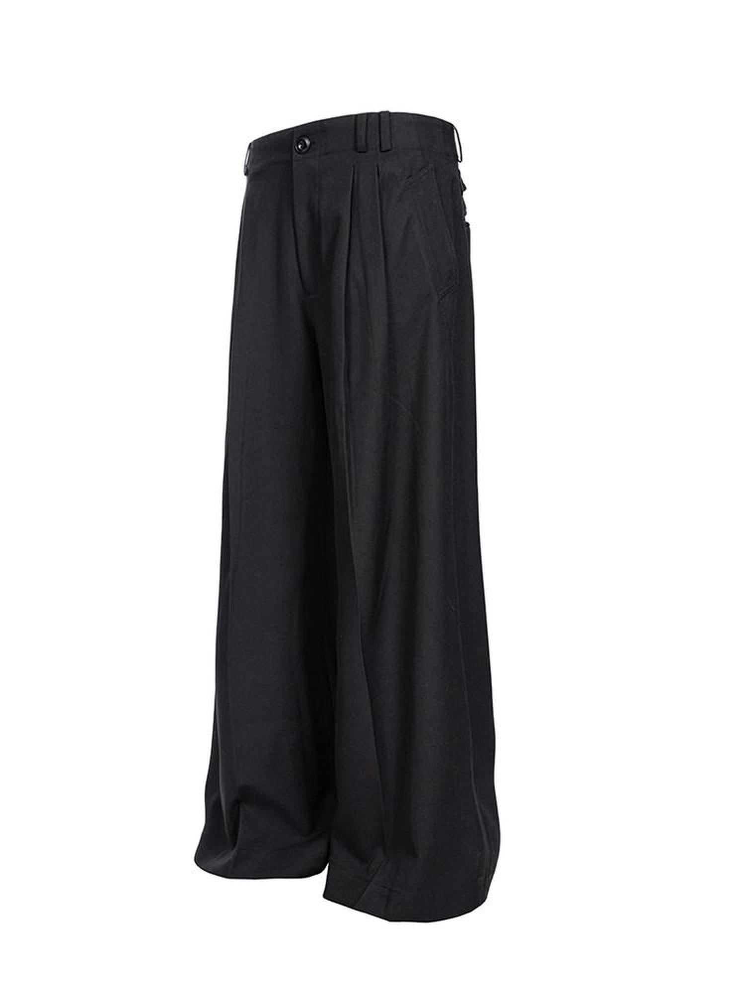 CATSSTAC Sleek Cool Minimal Straight Fit Casual Youth Black Solid Straight Pants