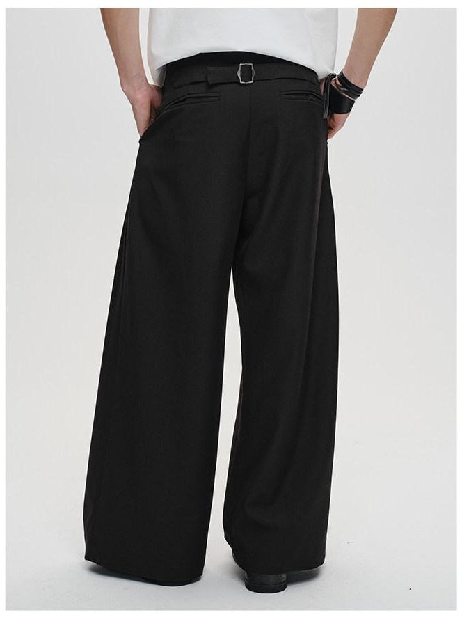 CATSSTAC Sleek Cool Minimal Straight Fit Casual Youth Black Solid Straight Pants