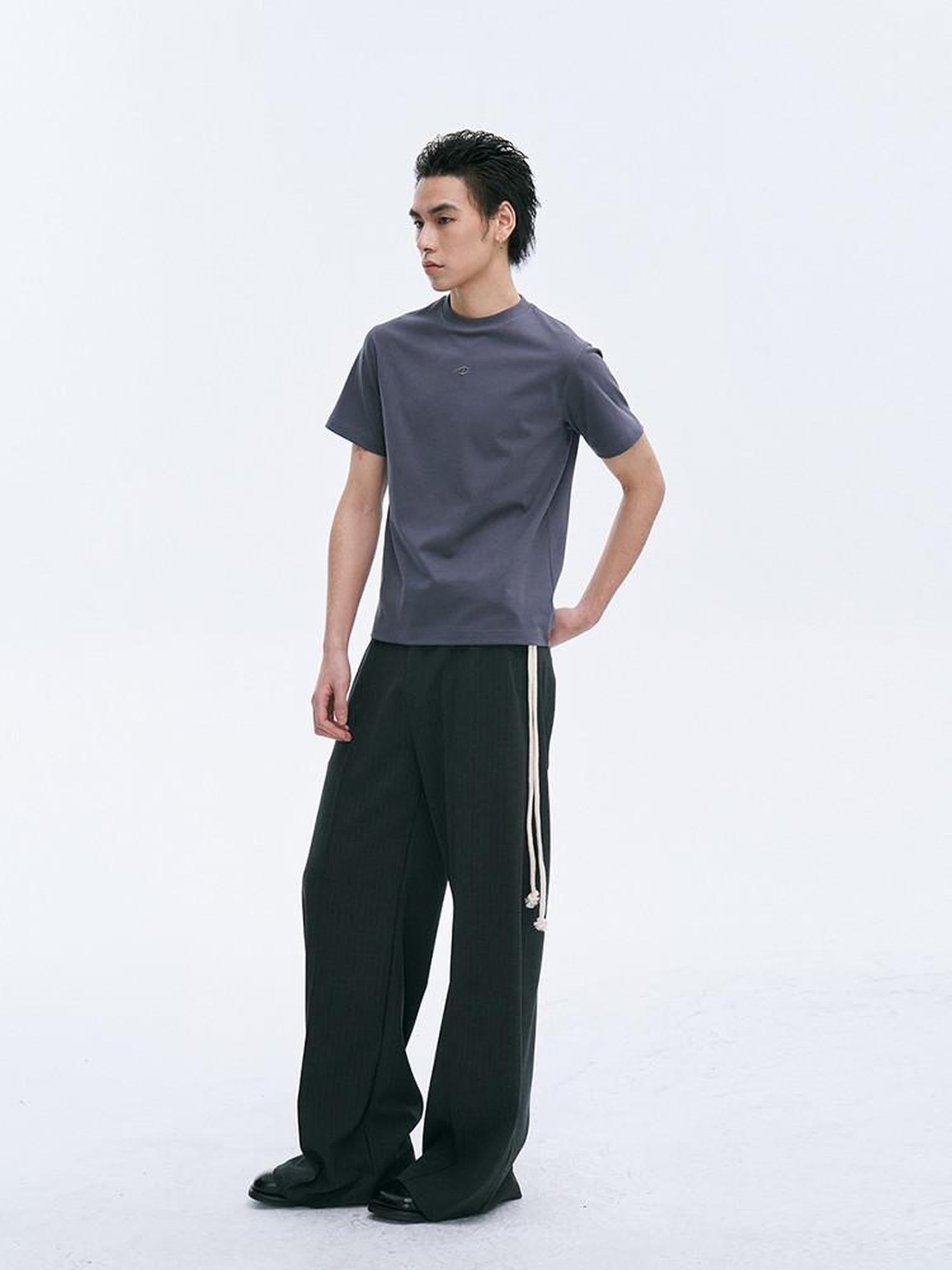 CATSSTAC Soft Loose Fit Crew Neck Youth Casual Black White Short Sleeve T-Shirts