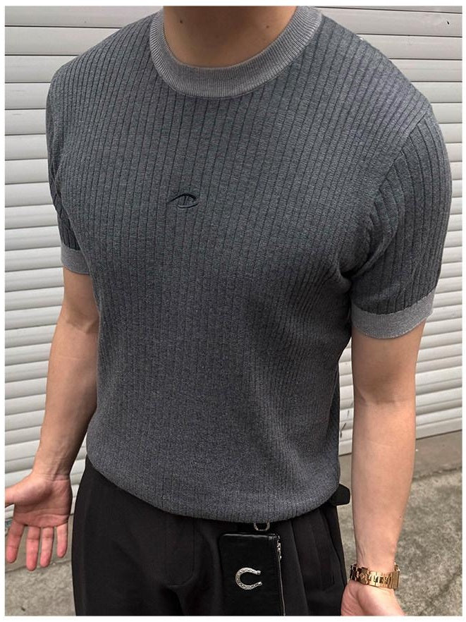 Soft Loose Fit Minimal Crew Neck Unisex Gray Basic Casual Short Sleeve T-Shirts