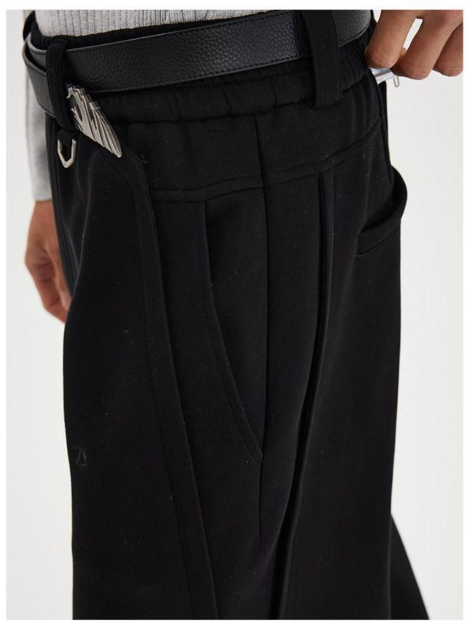CATSSTAC Soft Mid Rise Loose Fit Straight Leg Youth Casual Trendy Black Grey Sweatpants