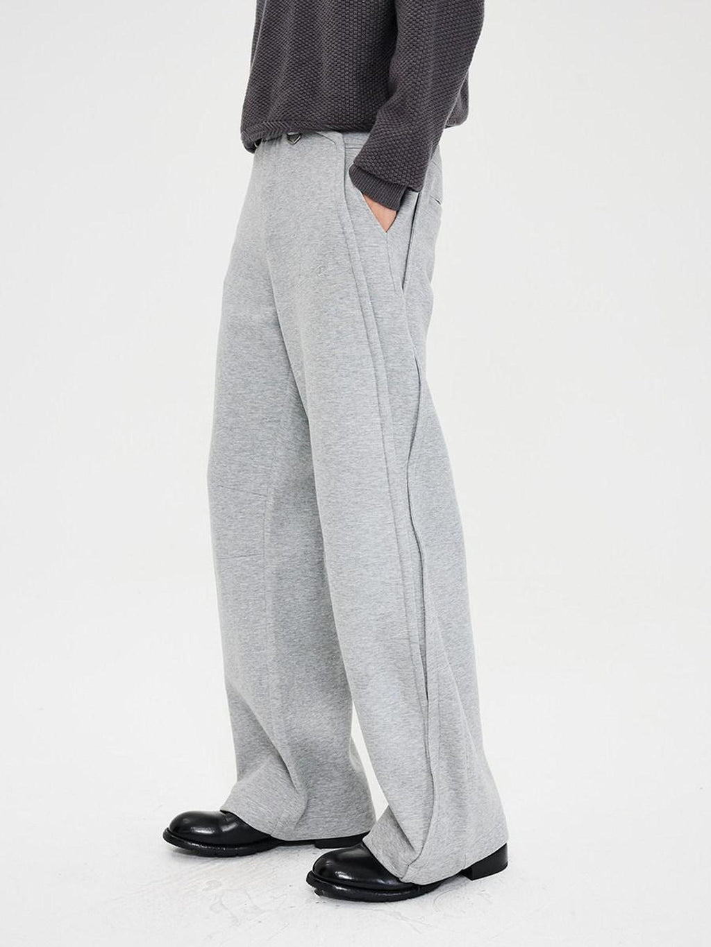 CATSSTAC Soft Mid Rise Loose Fit Straight Leg Youth Casual Trendy Black Grey Sweatpants