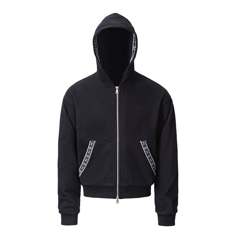 CATSSTAC_Striped_Zip_Up_Regular_Fit_Hooded_Casual_Unisex_Everyday_Black_Gray_Hoodie_MISSTT