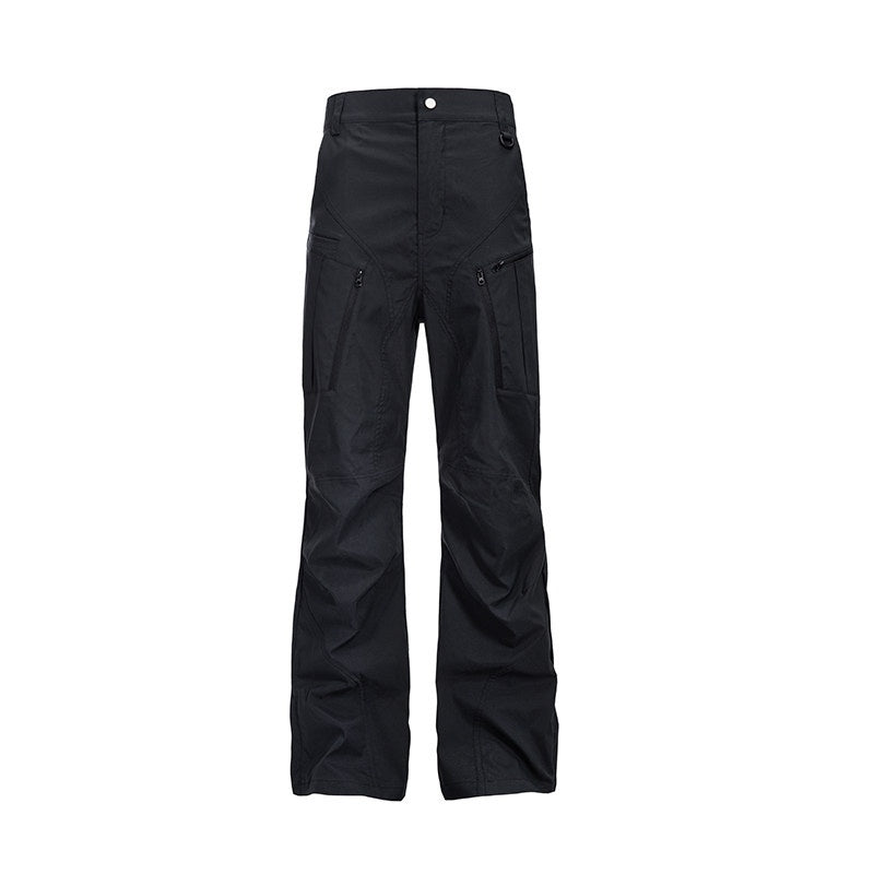 CATSSTAC_Sun_Protection_Patchwork_Loose_Straight_Button_Fly_Black_Green_Cargo_Pants_MISSTT