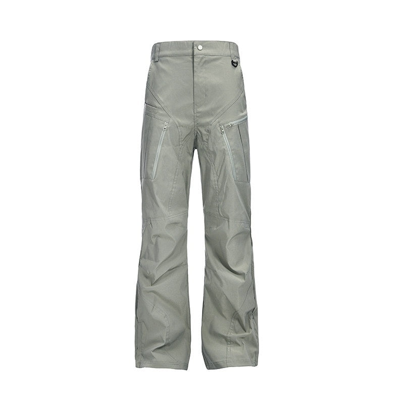 CATSSTAC_Sun_Protection_Patchwork_Loose_Straight_Button_Fly_Black_Green_Cargo_Pants_MISSTT