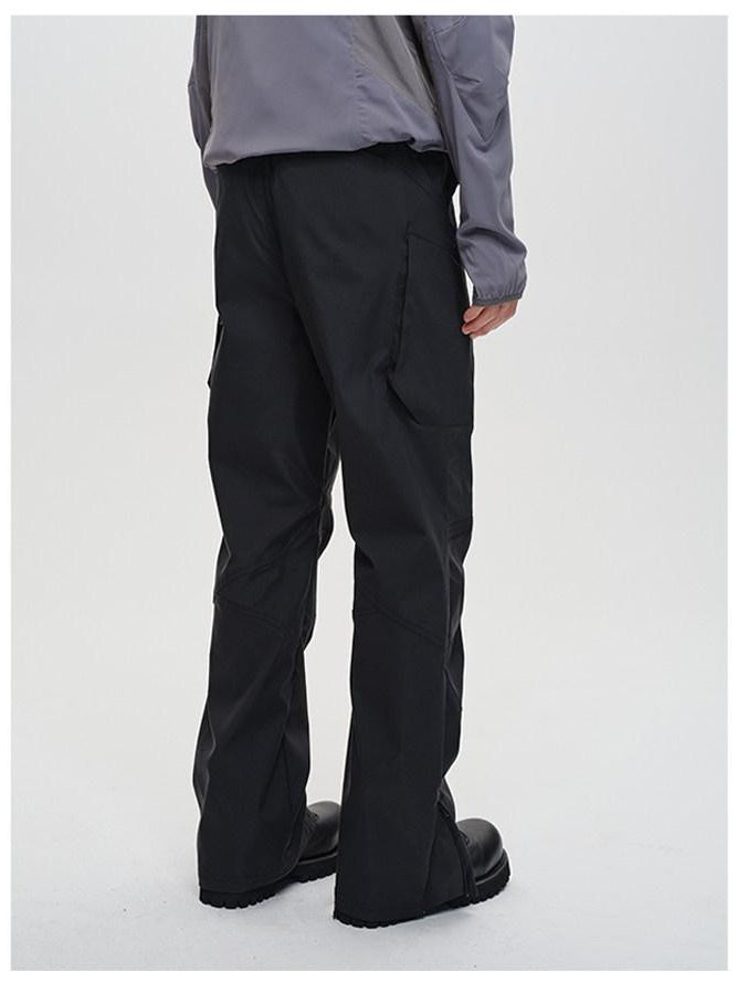 CATSSTAC Sun Protection Patchwork Loose Straight Button Fly Black Green Cargo Pants