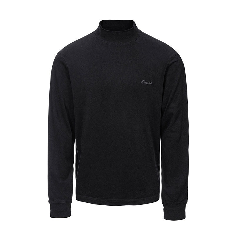CATSSTAC Thermal Loose Casual Half Collar Unisex Pullover Long Sleeve T-Shirts