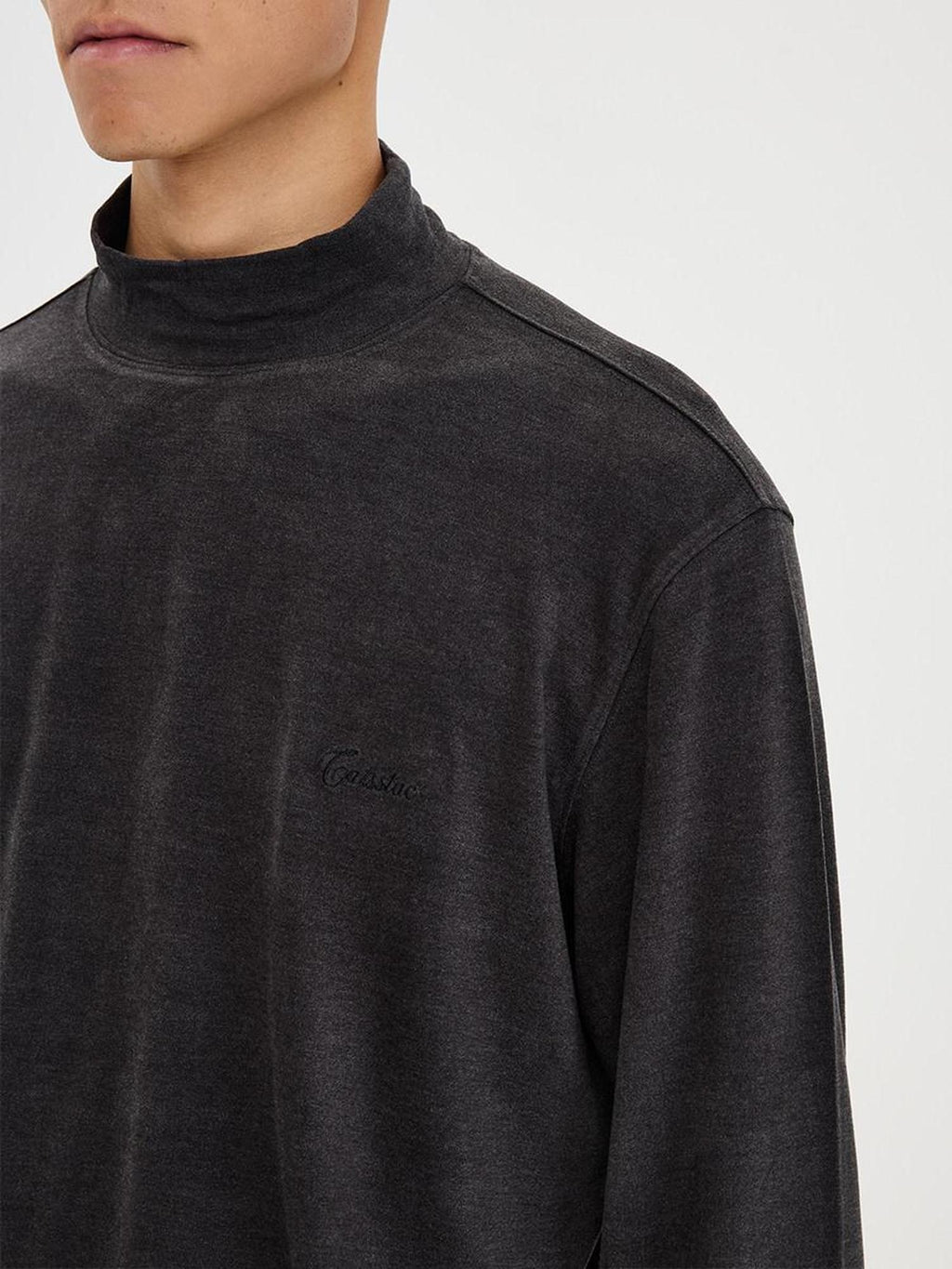 CATSSTAC Thermal Loose Casual Half Collar Unisex Pullover Long Sleeve T-Shirts