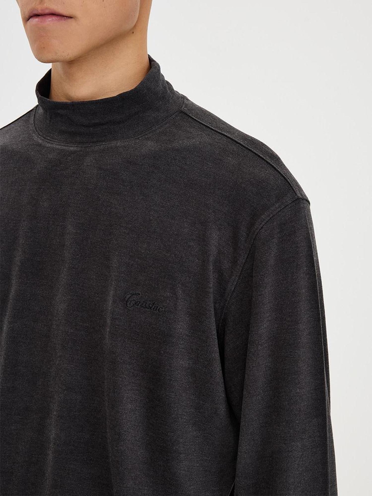 CATSSTAC Thermal Loose Casual Half Collar Unisex Pullover Long Sleeve T-Shirts