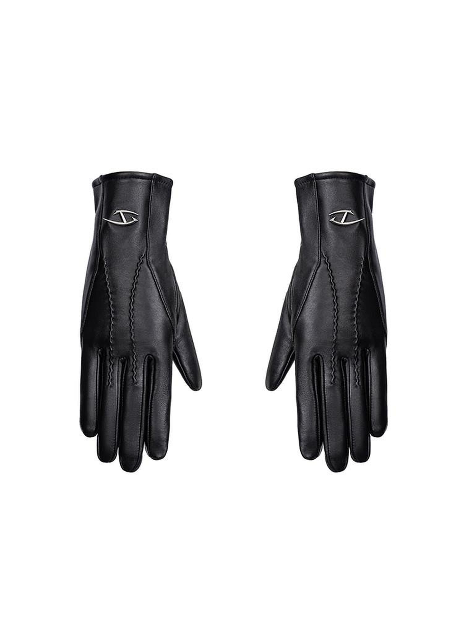 CATSSTAC Thick Sheepskin Leather Long Minimalist Black Driving Gloves