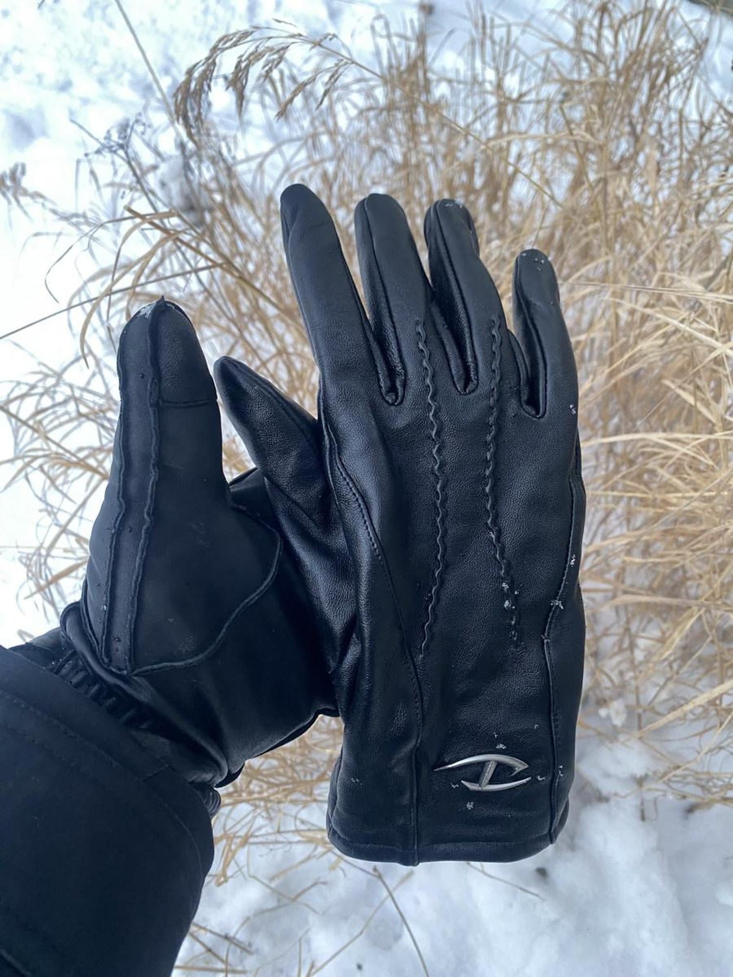 CATSSTAC Thick Sheepskin Leather Long Minimalist Black Driving Gloves