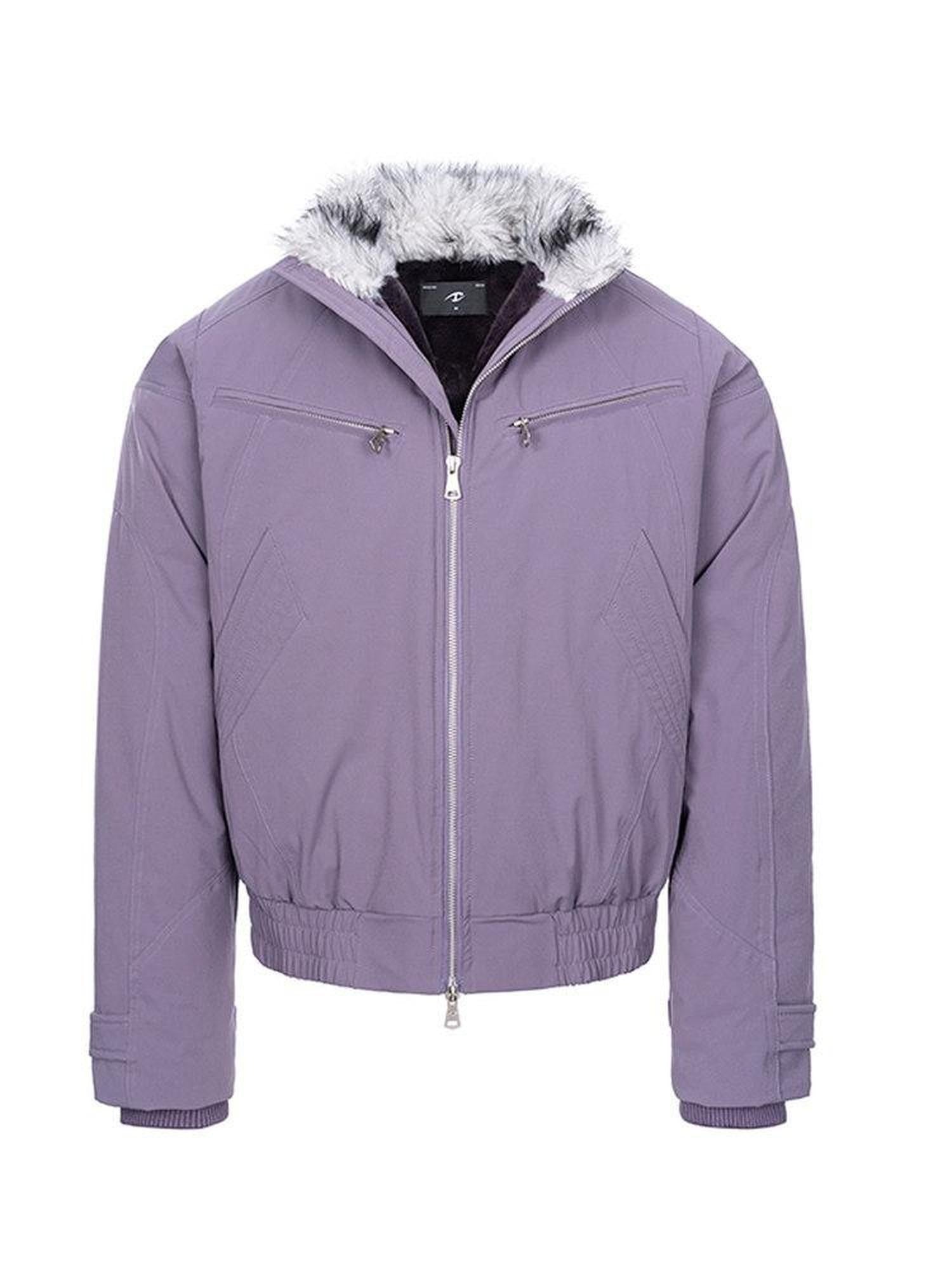 CATSSTAC Thick Warm Down Filled Loose Fit Lapel Collar Zipper Unisex Puffer Down Jackets