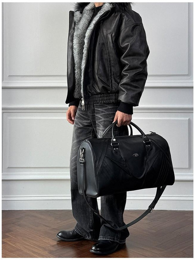 CATSSTAC Thick Warm Hooded Loose Fit Zipper Unisex Grey Embossed Leather Jackets