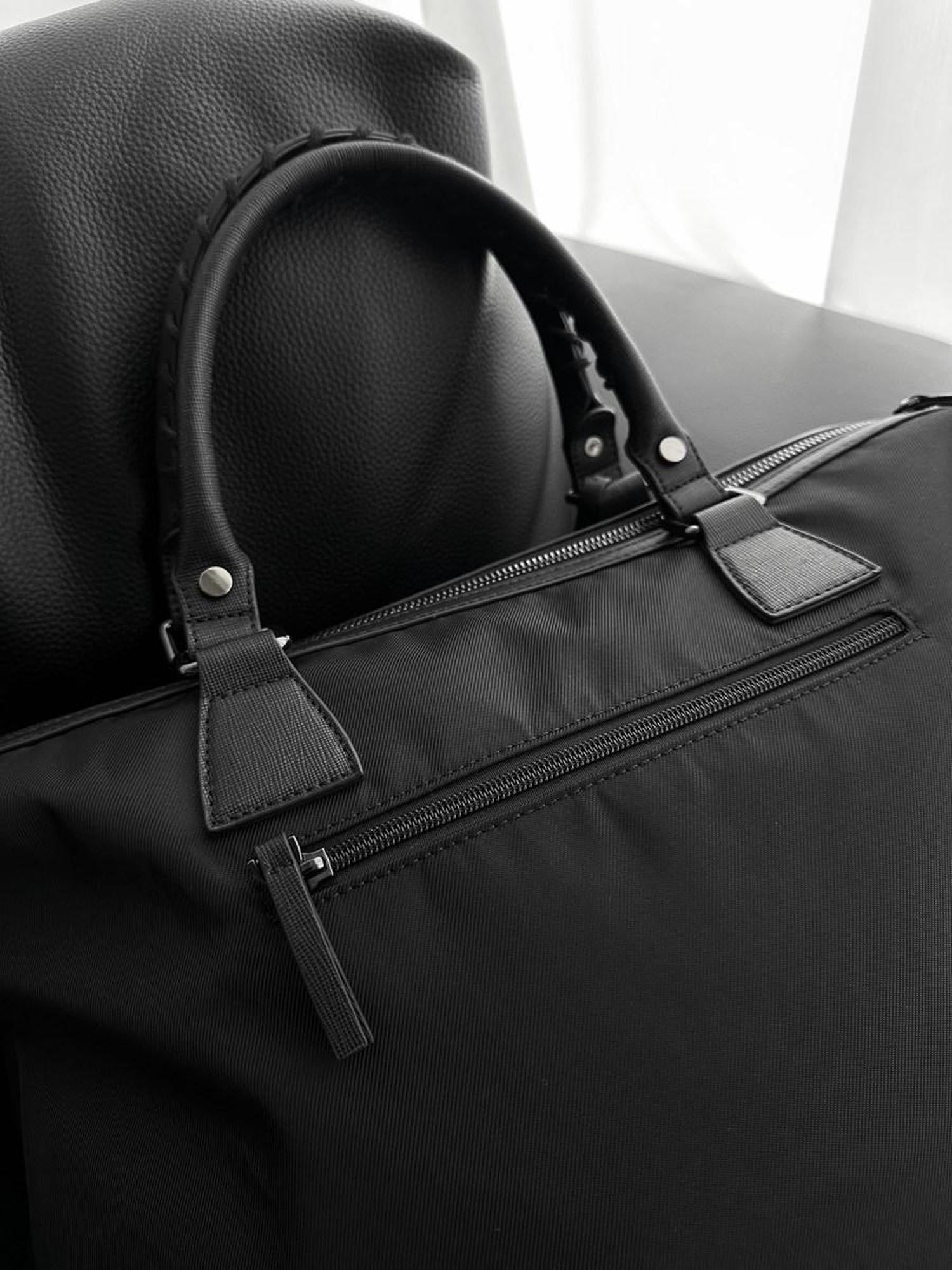 CATSSTAC Topstitched Euro Chic Casual Youth Single Strap Polyester Black Tote Bags