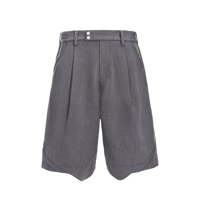 CATSSTAC Trendy Loose Fit Edgy Youthful Casual Black Gray Tailored Shorts